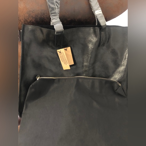 🔥Soft Real Leather Large Capacity Work Tote Shoulder Bag - Black - NWT - Picture 10 of 12